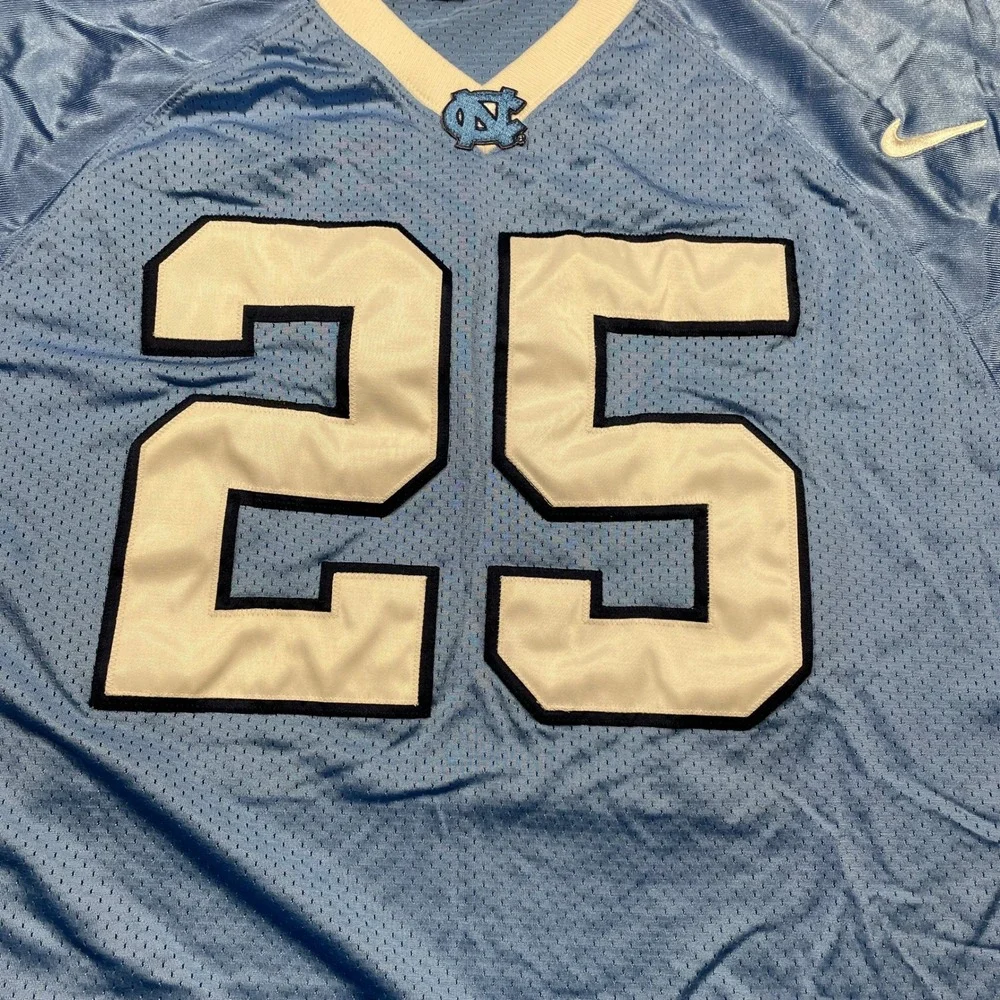 Vintage Y2K Nike‎ Football Jersey Men North Carolina Tar Heels Blue UNC 25 2XL